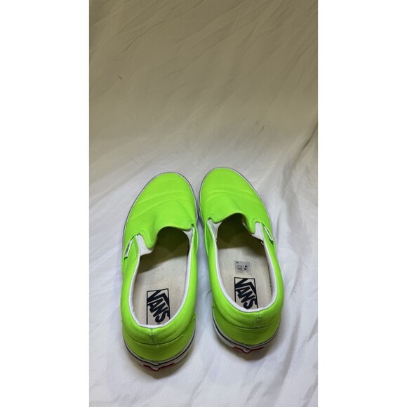 VANS Classic Canvas Slip-On Low Top Neon Green Unisex US Men 8 / Women 9.5 - Picture 7 of 10